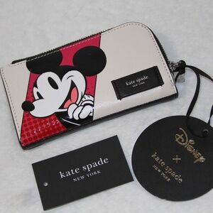 NWT Disney x Kate Spade Mickey Mouse Small Slim Bifold Wallet